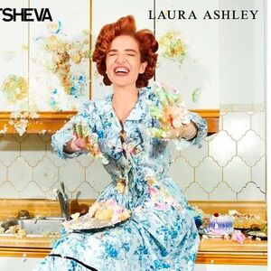 NWT Batsheva Laura Ashley Nia blouse blue bramble 12